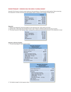 REVIEW PROBLEM 1: VARIANCE ANALYSIS USING A FLEXIBLE