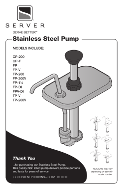 SST Pumps | Manual 01588