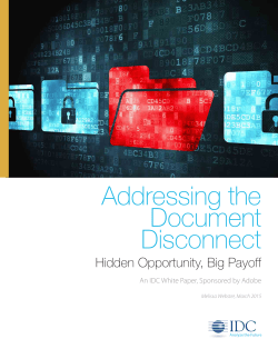 Addressing the Document Disconnect. Hidden Opportunity, Big Payoff