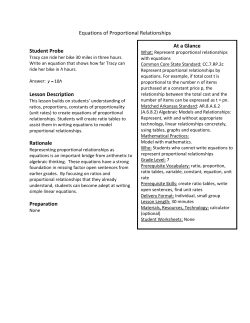 Equations of Proportional Relationships Student Probe Lesson