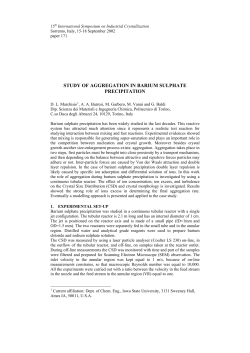 STUDY OF AGGREGATION IN BARIUM SULPHATE PRECIPITATION