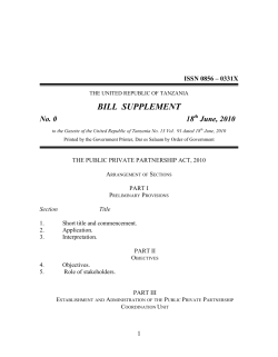 Public-Private Partnership Act, 2010