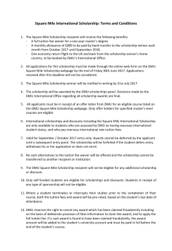 Square Mile International Scholarship: Terms and Conditions