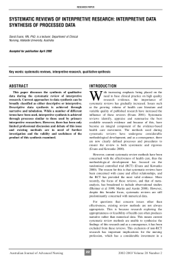 systematic reviews of interpretive research