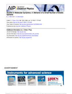 Studies in Molecular Dynamics. II. Behavior of a Small Number of