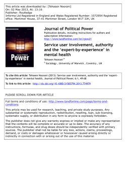 Service user involvement, authority and the `expert-by