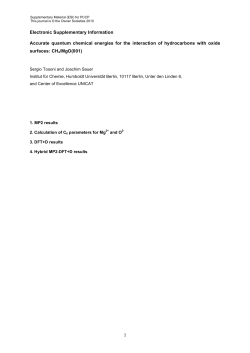 Electronic Supplementary Information Accurate quantum chemical