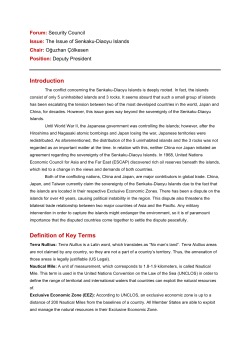 The issue of the Senkaku-Diaoyu Islands