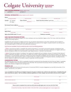 Early Decision Agreement