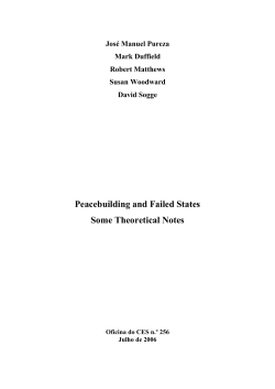 Peacebuilding and Failed States Some Theoretical Notes