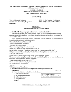 MODEL QUESTION MADHYAMIK EXAMINATION (SE
