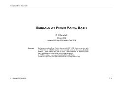 Prior Park Burials - Bath Record Office