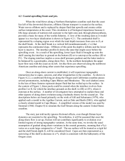 4.2 Coastal upwelling fronts and jets. When the wind blows along a