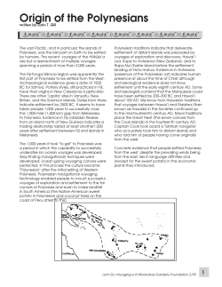 Origin of the Polynesians - Moanalua Gardens Foundation
