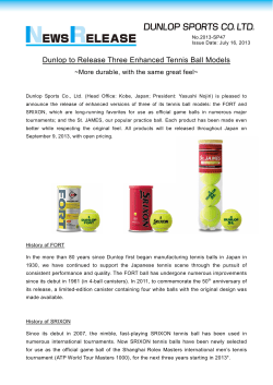 Dunlop to Release Three Enhanced Tennis Ball Models