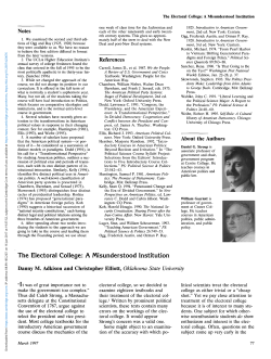 The Electoral College: A Misunderstood Institution