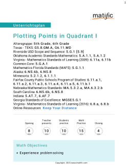 Plotting Points in Quadrant I