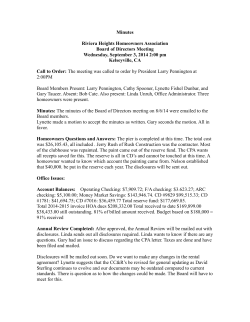 Minutes Riviera Heights Homeowners Association Board of