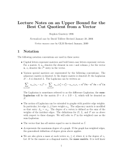 Lecture Notes on an Upper Bound for the Best Cut Quotient from a