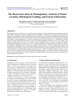 The Recurrence Rate in Meningiomas: Analysis of Tumor Location