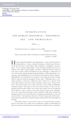introduction: the roman freedman, &ldquo;freedman art,&rdquo; and trimalchio