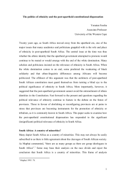 1 The politics of ethnicity and the post