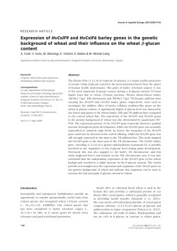 Expression of HvCslF9 and HvCslF6 barley genes in the genetic