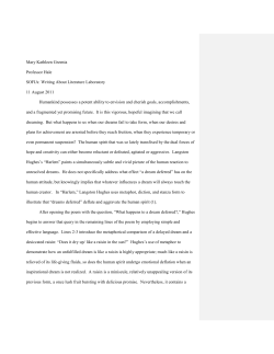 Sample Essay for "Harlem" Draft 2