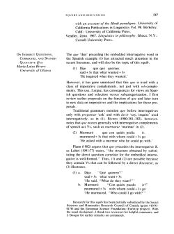 On Indirect Questions, Commands, and Spanish Quotative Que