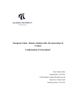 European Union - Russia relations after the annexation of Crimea