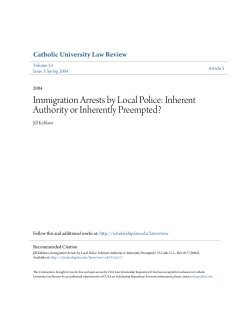 Immigration Arrests by Local Police