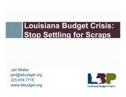 Louisiana Budget Crisis, Jan Moller, Louisiana Budget Project