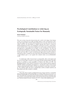 Psychological Contributions to Achieving an Ecologically