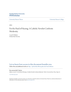 For the Hard of Hearing: A Catholic Novelist Confronts
