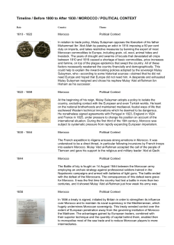 Timeline / Before 1800 to After 1930 / MOROCCO / POLITICAL