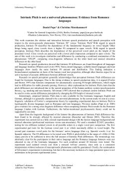 Intrinsic Pitch is not a universal phenomenon