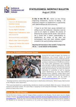 August 2016 Bulletin, with A day in the life of Kelvin Lai Hao Cherng