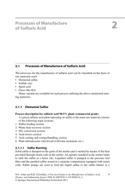 Processes of Manufacture of Sulfuric Acid