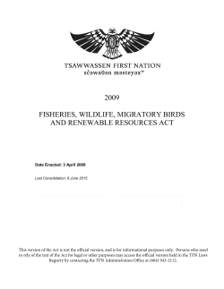 Fisheries, Wildlife, Migratory Birds and Renewable Resources Act