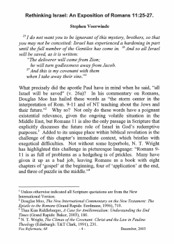 Rethinking Israel: An Exposition of Romans 11:25