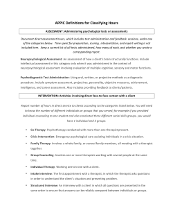 APPIC Definitions for Classifying Hours