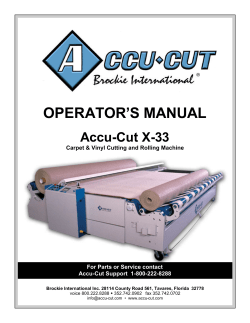OPERATOR`S MANUAL Accu-Cut X-33