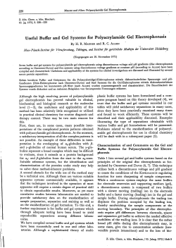 Useful Buffer and Gel Systems for Polyacrylamide Gel Electrophoresis