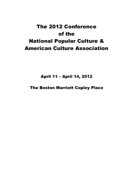 The 2012 Conference of the National Popular Culture