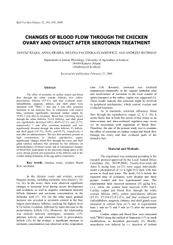 changes of blood flow through the chicken ovary and oviduct after