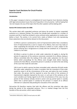 Superior Court Decisions for Circuit Practice