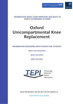 Oxford Unicompartmental Knee Replacement