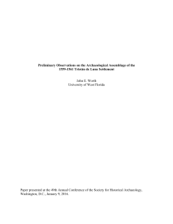 Preliminary Observations on the Archaeological Assemblage of the