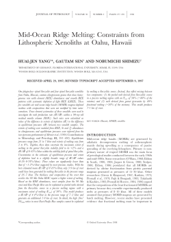 Mid-Ocean Ridge Melting: Constraints from