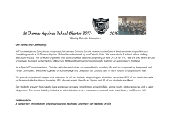St Thomas Aquinas School Charter 2017